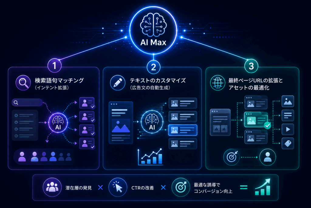AI Maxの効果を支える3つの主要機能 
